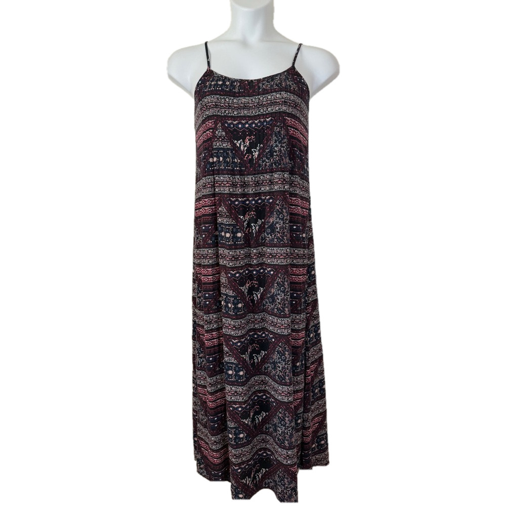 American Eagle Outfitters Red and Black Maxi A-Line Skirt SKU0178